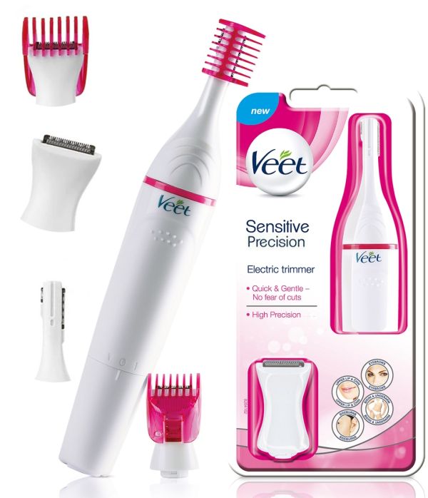 Жіночий Електричний тример Veet Sensitive Precision Expert епілятор для обличчя і тіла, електробритва зі змінними насадками Sweet Sensitive