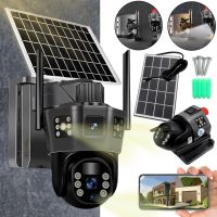 Вулична IP камера відеоспостереження Solar Camera TD35 4G Wifi поворотна відеокамера з трьома лінзами і віддаленим доступом від сонячної панелі TD35-4G