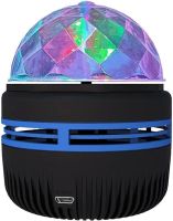 Дискошар-проектор зоряного неба Led Mini Magic Ball настільний RGB проектор, круглий світлодіодний LED світильник, 3D нічник дискошар USB Чорний