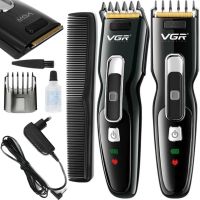 Акумуляторна машинка для стрижки волосся VGR V-040 професійний бездротовий чоловічий тример для вусів і бороди з LED-дисплеєм і USB зарядкою V040