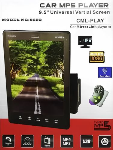 Автомагнітола 2din Tesla Style 9520 Wi-Fi Bluetooth USB GPS Магнітола Android з сенсорним екраном 9.5 дюймів і пультом на кермо в машину RAM 128 Мб