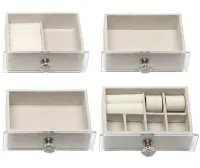 Шкатулка для зберігання ювелірних прикрас Jewelry Box LD-1033, акриловий органайзер із 6-секційними шухлядами для біжутерії та аксесуарів XL-1831