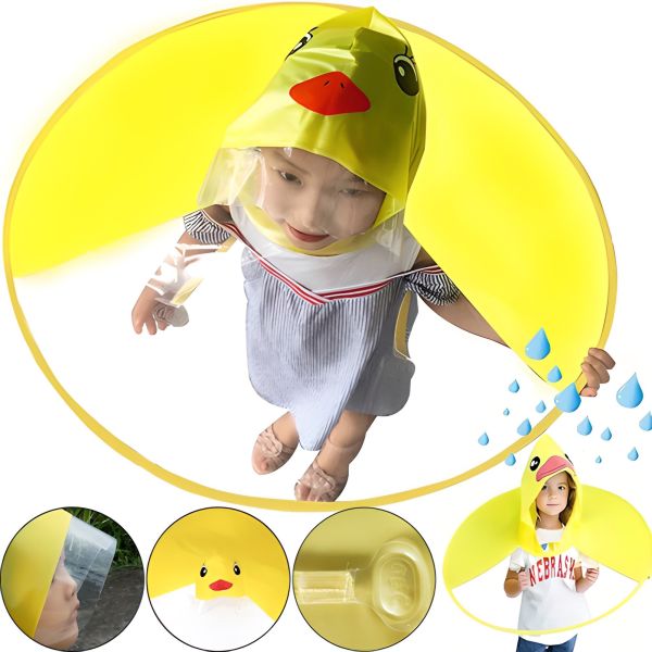 Дитячий непроникаючий дощовик парасолька Baby Rain Coat YM501 Качка Вітрозахисне пончо плащ для захисту від вітру і дощу для дітей качечка Жовтий
