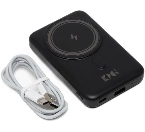 Бездротовий зарядний пристрій King Power Bank WPG-101 10000 mAh зі швидкою зарядкою, портативний зовнішній акумулятор USB повербанк для телефону
