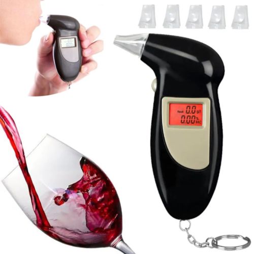 Кишеньковий електронний алкотестер з мундштуками Digital Breath Alcohol Tester з LCD дисплеєм 80025 персональний алкометр аналізатор спирту
