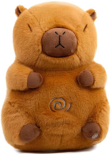 Інтерактивна дихаюча капібара Snuggle Pulse CapyBuddy 30 см м'яка плюшева іграшка, музичний нічник на батарейках для сну новонароджених дітей