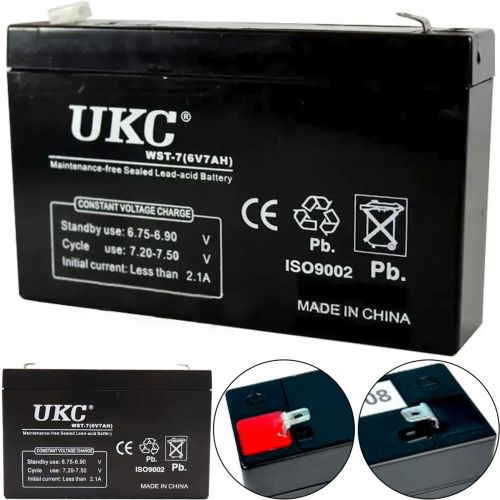 Гелевий акумулятор Gel BATTERY UKC 6V 7A свинцево кислотна акумуляторна батарея