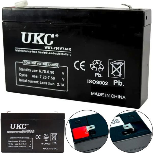 Гелевий акумулятор Gel BATTERY UKC 6V 7A свинцево кислотна акумуляторна батарея