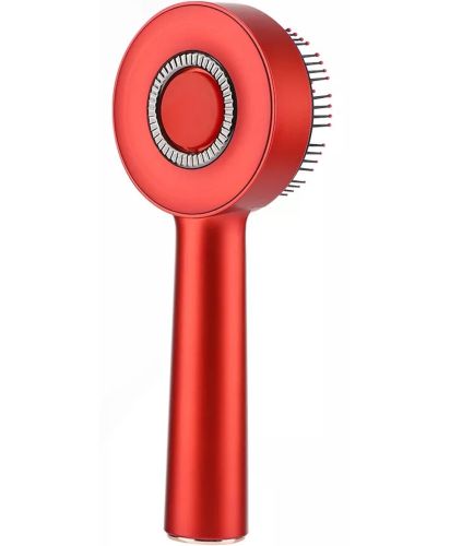 Беспроводная массажная расческа Scalp Massager Comb YKD-123B для укладки и завивки волос Аккумуляторная щетка с дозатором для массажа головы Красная
