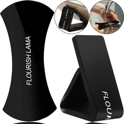 Автомобильный силиконовый держатель липучка подставка для телефона Flourish Lama Black 2в1, Автодержатель коврик на приборную панель машины Черный