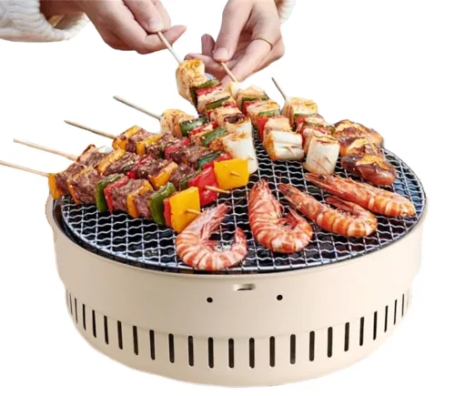 Бездымный круглый гриль с решеткой Stove NO.898 30 см для барбекю, Угольная складная круглая печь для жарки мяса, рыбы и овощей для кемпинга