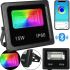 Вуличний світлодіодний прожектор RGB Flood lb-7980 Light з Bluetooth управлінням від телефону, LED ліхтар 15w з монтажним кріпленням для освітлення IP66 від мережі