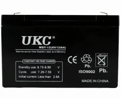 Герметичний акумулятор BATTERY UKC 6V 12A свинцево кислотна акумуляторна батарея