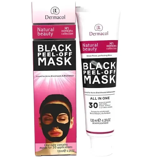 Черная маска для лица Dermacol Black Peel Off Mask в тюбике 120мл. против Угрей и Черных Точек