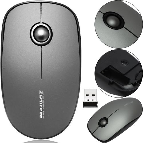 Бездротова Bluetooth мишка ZornWee W150 Grey для комп'ютера і ноутбука, Ігрова комп'ютерна блютуз миша 2.4GHZ USB для ПК від батарейок Сіра