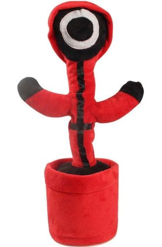 Розмовляючий танцюючий кактус гра в кальмара Dancing Squid Toy з підсвічуванням 32 см інтерактивна співоча дитяча іграшка повторюшка на акумуляторі