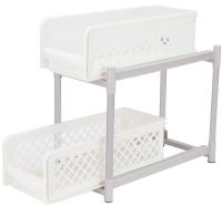 Універсальна стійка органайзер Portable 2 Tier Basket Drawers з висувними ящиками полицями для зберігання ємностей дрібниць полку підставка у ванну