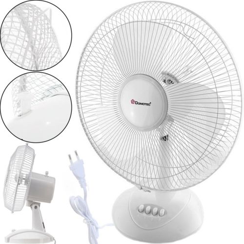 Настільний вентилятор Domotec MS - 1625 White Fan 3 режими діаметр 30 см, кімнатний компактний Електровентилятор Домотек MS1625 30 Вт від мережі Білий