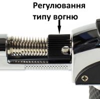 Газова турбо запальничка пальник Antai 0595 з п'єзопідпалом і підставкою, Турбопальник паяльник Atomic з регулюванням вогню до 1300°C для барбекю