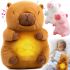 Інтерактивна дихаюча капібара Snuggle Pulse CapyBuddy 30 см м'яка плюшева іграшка, музичний нічник на батарейках для сну новонароджених дітей