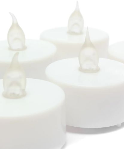 Набір світлодіодних палаючих свічок Flameless Tealight 24 штуки LED Свічка з імітацією полум'я і підсвічуванням на батарейках для освітлення білі
