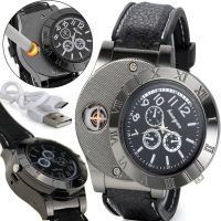 Наручний чоловічий годинник із запальничкою Huayue Watch Lighter Quartz XL-161 кварцові з USB зарядкою і спіральною електрозапальничкою, прикурювачем