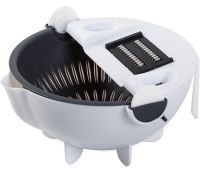 Овочерізка Wet Basket Vegetable Cutter 9 в 1 набір насадок для нарізки овочів і фруктів, Ручна обертається терка-овочерізка мультислайсер з кошиком