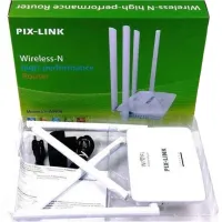 Бездротовий Wi-Fi Роутер маршрутизатор 300 Мбіт / з Pix-link Router LV-WR08, WIFI роутер до 300 Mb/s з 4 зовнішніми антенами і 4 портами Білий