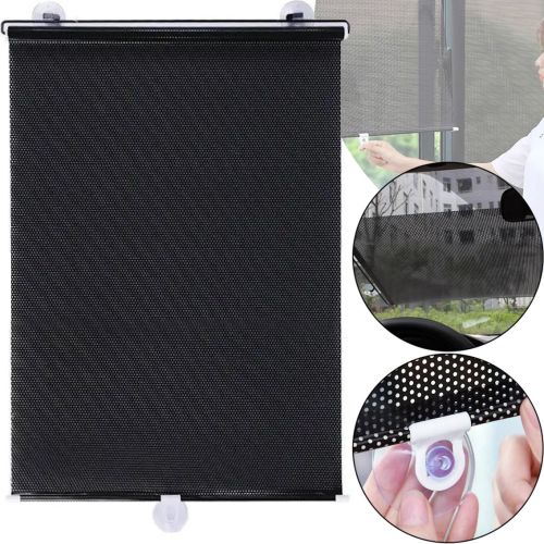 Солнцезащитная рулонная шторка козырек RolerProtect 40x125 см на колесиках для спальни и автомобиля, Автомобильные жалюзи роллет на окна Черная