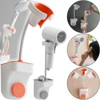 Настінний тримач для фена і душа Hair Dryer Holder Hands Free підвісне обертові кріплення органайзер з підставкою для ванних приладдя