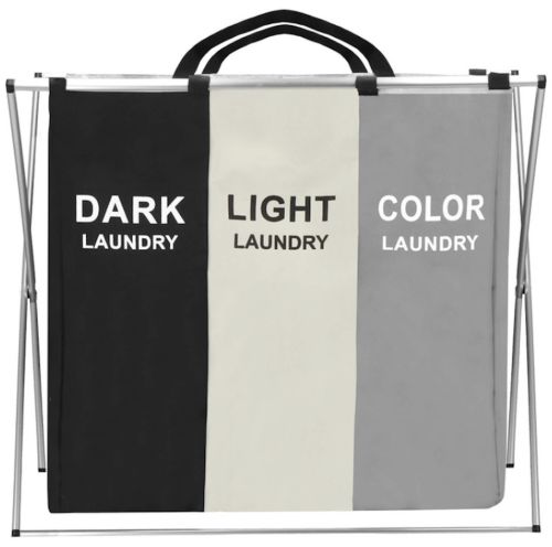Складна корзина органайзер Laundry Basket B14 для сортування брудної білизни на 3 відсіки 120л, білизняний ящик для речей з 3 відділеннями у ванну