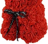 Маленький ведмедик з штучних 3D троянд Teddy Bear de Luxe 25 см Red, Червоний ведмідь Тедді