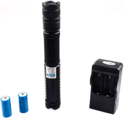 Лазерная указка Laser Blue YX-B008 10000mW синий лазер со сменными насадками до 50 км, астрономический лазерный целеуказатель на аккумуляторе B008
