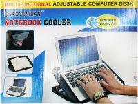 Складна підставка для ноутбука з охолодженням Shaoyundian Notebook Cooler розкладний регульований столик охолоджувач з вентилятором USB Чорний