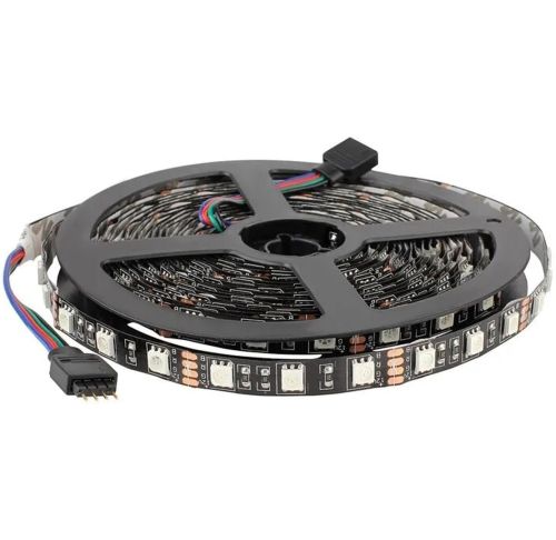 USB Bluetooth світлодіодна стрічка Rope-Lights RGB SMD5050 5 м IP65 з управлінням від телефону різнобарвна з контролером в силіконі Чорна SMD-5050