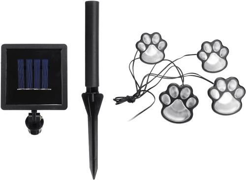 Садовые светящиеся следы Paw Print Light DL49 автономный уличный LED светильник в грунт, светодиодное освещение для газона на солнечной батарее