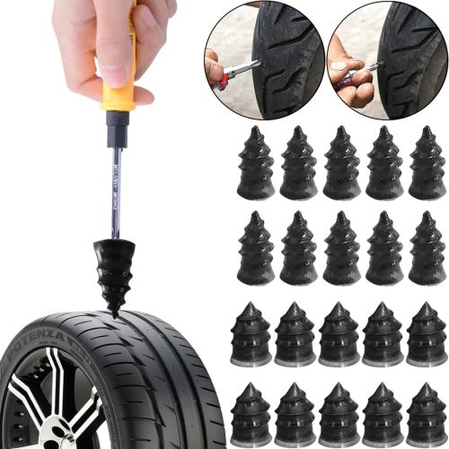 Ремкомплект для безкамерних шин Tire repair nail 20шт гумові цвяхи комплект саморізів для ремонту покришок автомобіля скутера мотоцикла в коробці 