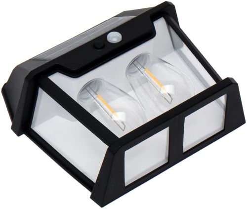 Вуличний настінний світильник Coba Solar Wall Lamp HW-888 - 2W акумуляторний підвісний ліхтар на сонячній батареї з датчиком руху 2 лампи 3 режими