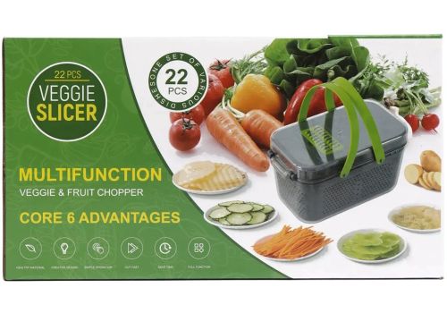 Многофункциональная овощерезка Veggie slicer MA-8 22 в 1 кухонная терка измельчитель слайсер для нарезки овощей и фруктов с насадками и контейнером