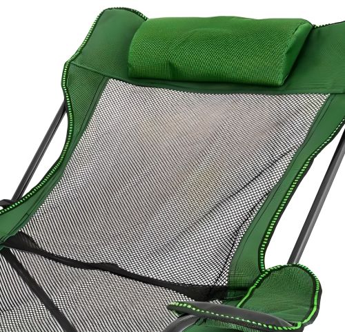 Розкладне крісло шезлонг Lesko SW233 Green До 150 кг з підсклянником для кемпінгу 170x62 см, складаний лежак розкладачка для дачі в чохлі Зелений