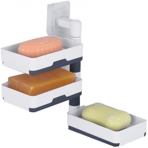 Настенная вращающаяся мыльница Rotary Drawer Type Soap Box полка-мыльница на 3 яруса, полка для мыла, держатель органайзер в ванную комнату Soar