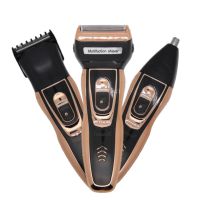 Акумуляторна чоловіча електробритва, машинка, тример Gemei GM-595 Hair Trimmer для бороди і носа, універсальний набір 3 в 1 для стрижки волосся Gemmy