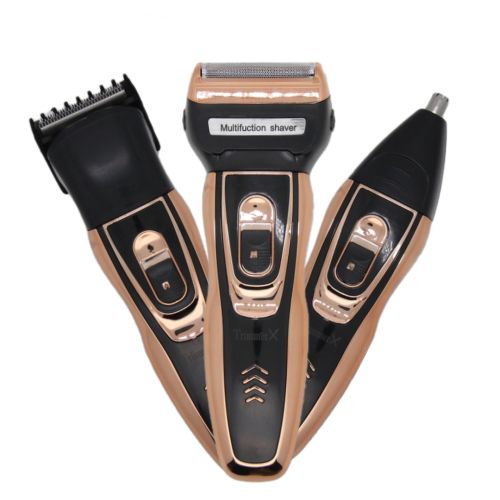 Акумуляторна чоловіча електробритва, машинка, тример Gemei GM-595 Hair Trimmer для бороди і носа, універсальний набір 3 в 1 для стрижки волосся Gemmy