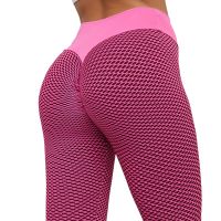 Женские спортивные леггинсы Staples Scrunch Bum Розовые с завышенной высокой талией и эффектом пуш-ап утягивающие бесшовные лосины для фитнеса push up