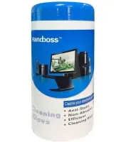 Чистячі вологі серветки HandBoss в тубі 88 шт антистатичні для очищення дисплея ноутбука комп'ютера, Набір для чищення екранів, моніторів 51104