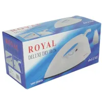 Ручна парова праска Royal Deluxe Dry Iron YPF-2003A з тефлоновим покриттям для сухого прасування одягу, Електрична 1000W з регулятором температури