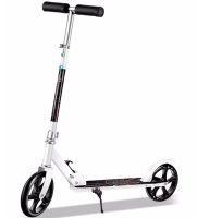 Двоколісний складаний самокат Scooter 888 BT-3 Білий з підніжкою і регулюванням висоти для підлітків 110 кг, Міський прямий самокат колеса 200мм