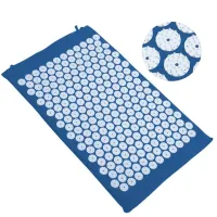 Ортопедичний акупунктурний масажний килимок Acupressure Mat для спини, голови, шиї, ніг, стоп, аплікатор Кузнєцова для голчастого масажу тіла