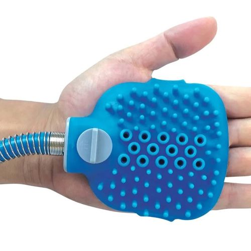 Щітка-душ на долоню для купання великих собак Pet Bathing Tool зі шлангом Pet washer, Силіконова масажна рукавичка для миття домашніх тварин