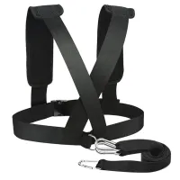 Спортивні ремені для силових тренувань на тіло Fitness Sled Harness жилет упряжка для прискорення з кільцями фітнес ремінь для заняття спортом Чорний